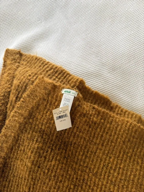 aerie Knit Scarf in Mustard Brown - Picture 2 of 4